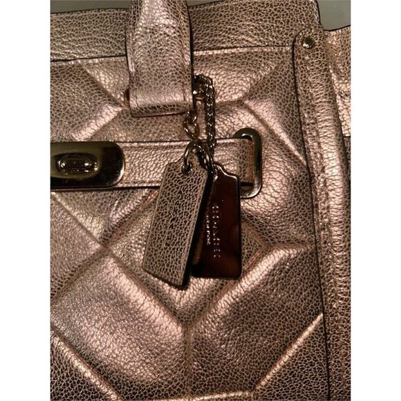Coach Rose Gold Quilted patchwork Leather Swagger 27 Carryall Satchel Crossbody - Picture 5 of 5